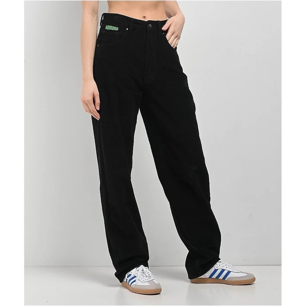 Empyre Tori‎ 90s Black Corduroy Skate Pants Baggy Zumiez Grunge Goth sz 9
